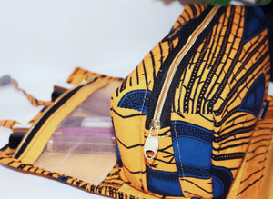 Yellow and Blue Makeup bag